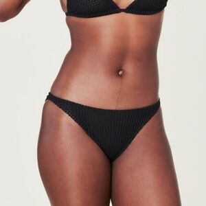 Andie Swim Tropez Bottom Size Large Black Crocheted Sustainable